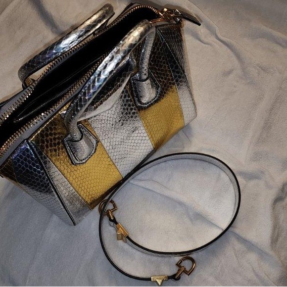 Givenchy Antigona Small Metallic Snakeskin Satchel Bag - Picture 3 of 11